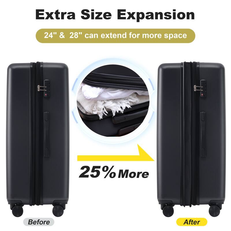 Cheese Shape Travel Hardshell Luggage Sets 24"+28" Expandable Luggages